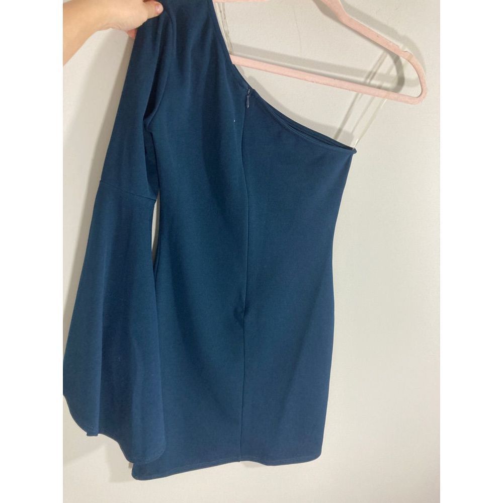 NWT Meet Me In The City Bell Sleeve Teal Blue Blush Dress - Picture 6 of 7